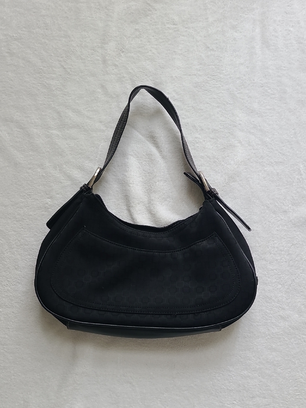 Nine West Y2K Classic Black Shoulder Bag Casual Monogram Grunge 2000s Naughties